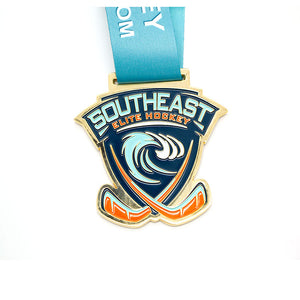 OEM Wholesale Cheap Logo Design Brass Zinc Alloy 3D 2D Gold Silver Copper Award Custom Metal Sport Medal With Ribbon